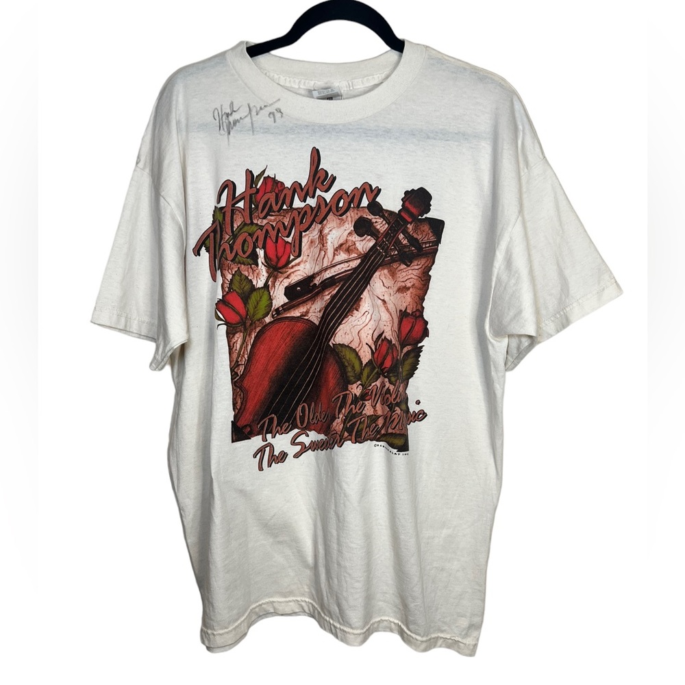 Vintage Signed Hank Thompson Graphic Single Stitch Fruit Of The Loom Size XL